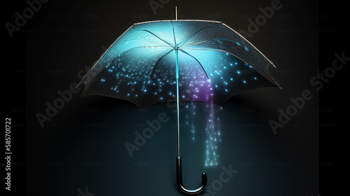 Isolated Magical Umbrella  Generative Ai