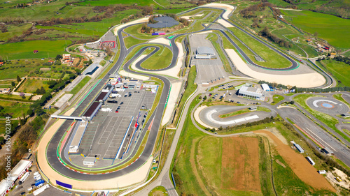 Cuadro en lienzo Aerial view of the Vallelunga autodrome, located between Rome and Viterbo, in Italy