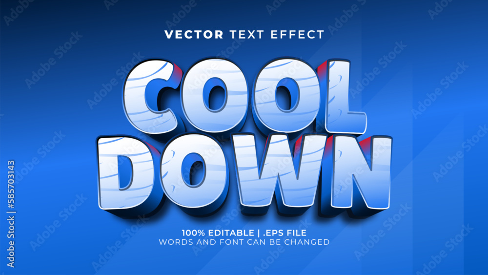 coll down relax 3d editable text effect style template