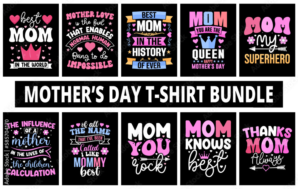 Happy mothers day set, Mothers Day T Shirt bundle, lettering mom tshirt set, Mom tshirt quote collection, Mama tshirt vector, Mothers Day T Shirt Design Idea, mom t shirt print design