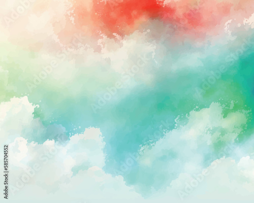 watercolor paint background design with colorful orange pink borders and bright center, watercolor bleed and fringe with vibrant distressed grunge texture