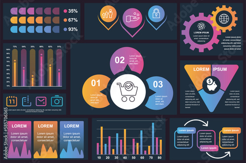Set of infographic elements data visualization vector design template. Can be used for steps, options, business process, workflow, diagram, flowchart concept, timeline, marketing icons, info graphics.