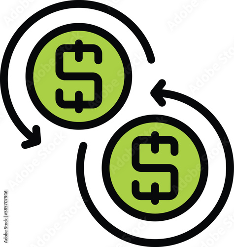 Result money convert icon. Outline Result money convert vector icon for web design isolated on white background color flat