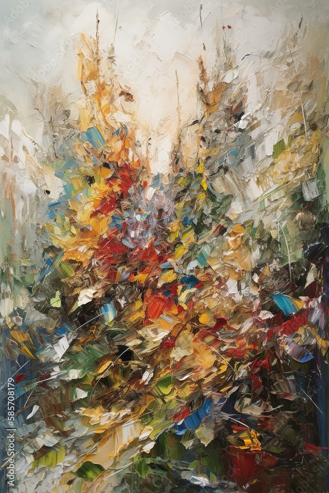 Nature impressionist painting acrylic palette knife texture with Generative AI Nature impressionist painting acrylic palette knife texture with Generative AI
