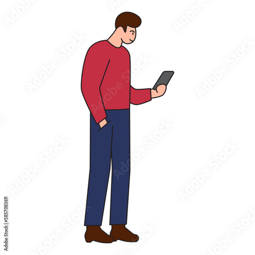 man using smartphone illustration