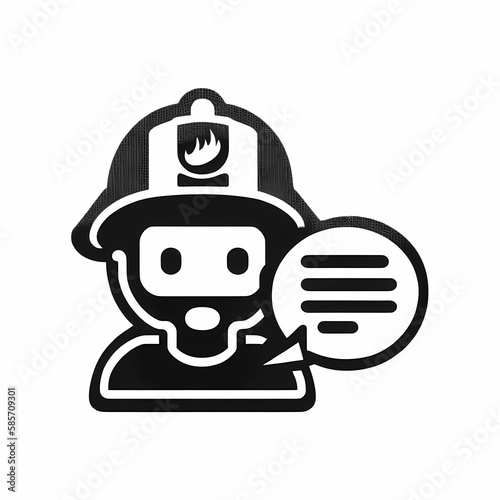 Fire Fighter / Fire Man Logo. Generative AI