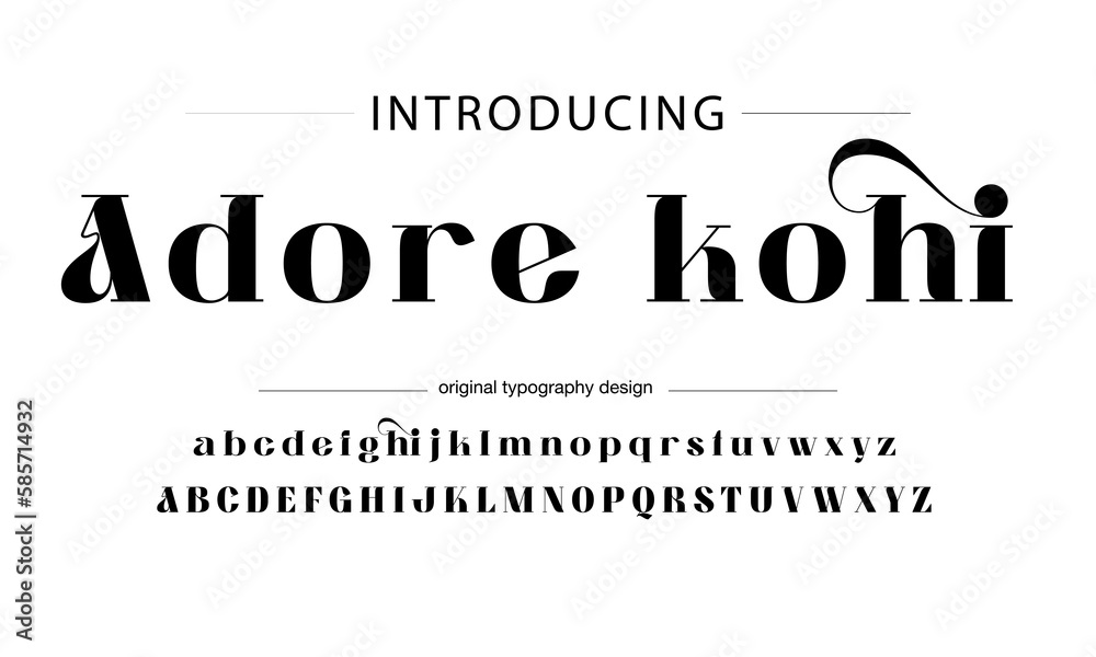 Classic typography serif font. Uppercase, lowercase, ligatures