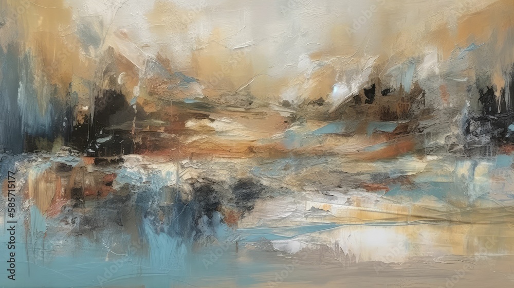 abstract oil painting landscape background, generative AI