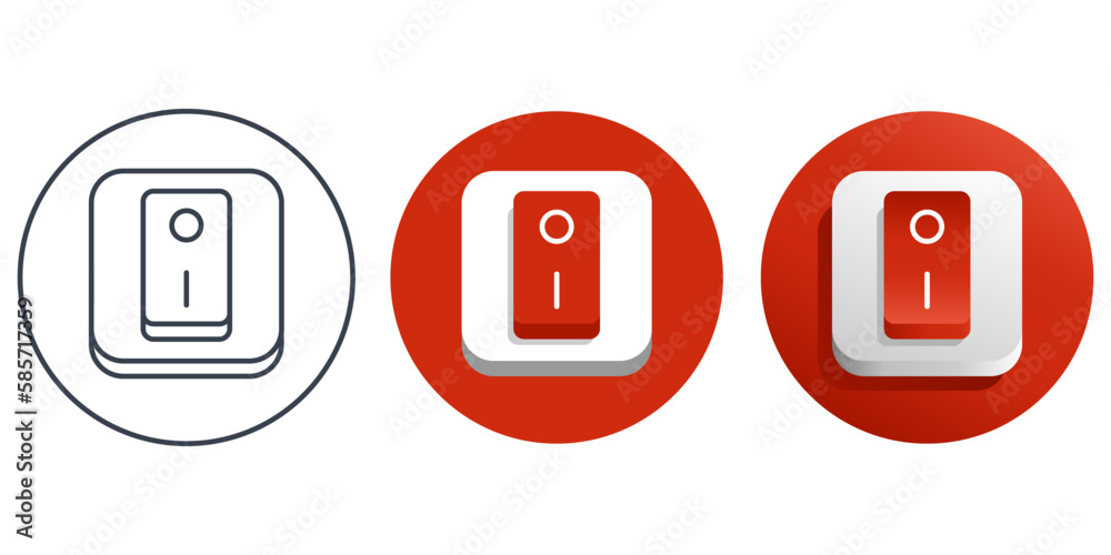 Power Switch icon - Turn On or Off Power Switch icon - Turn On or Off
