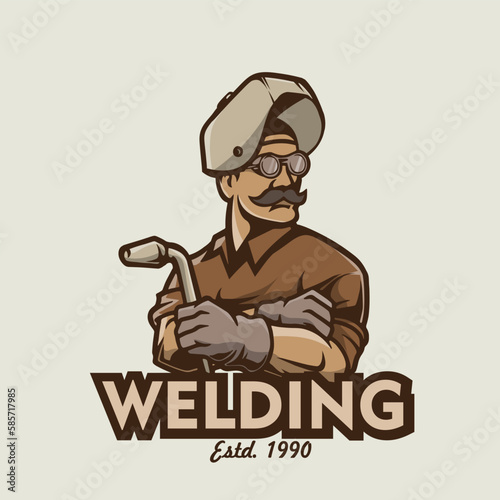 welder mascot vector illustration