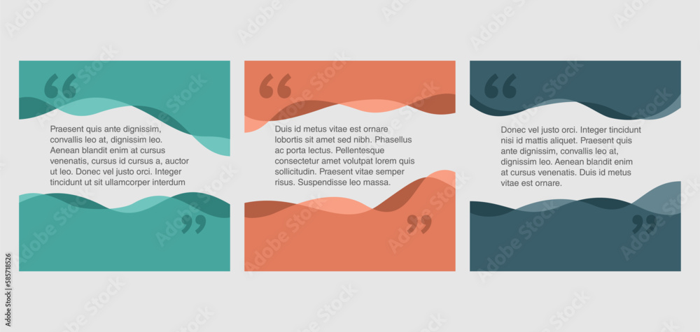 Quotes template in wavy shapes