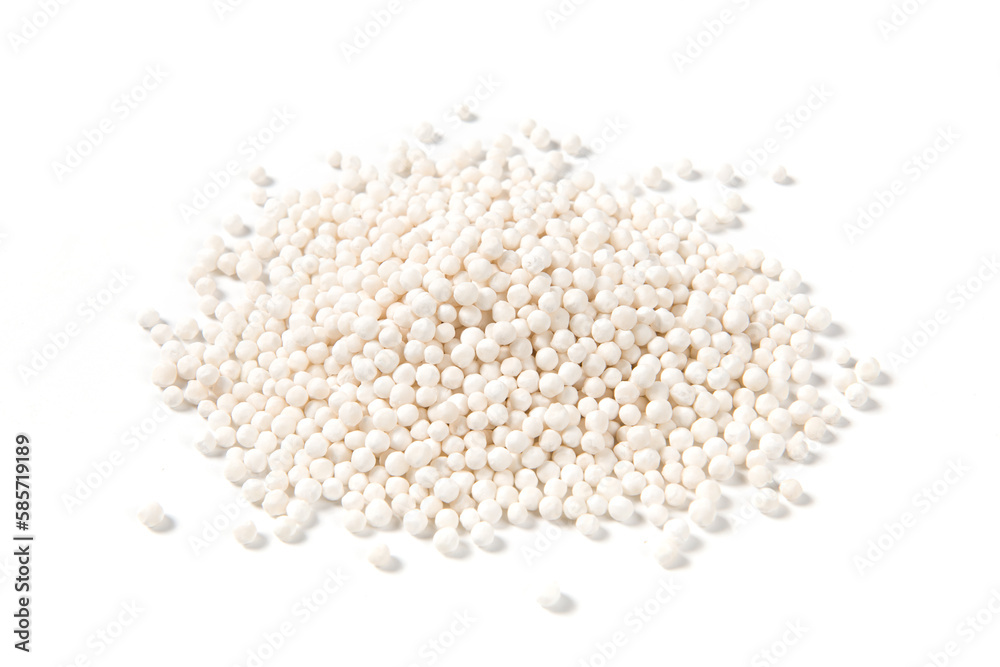 white sago pearls or sago balls isolated on white background. white sago pearls or sago balls isolated on white background.