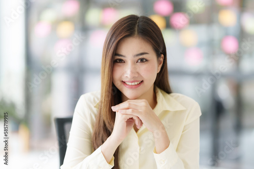 Smiling of cheerful beautiful pretty business asian woman