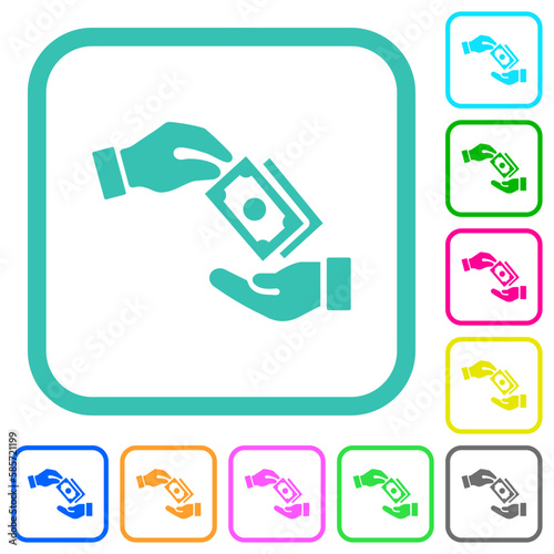 Salary vivid colored flat icons