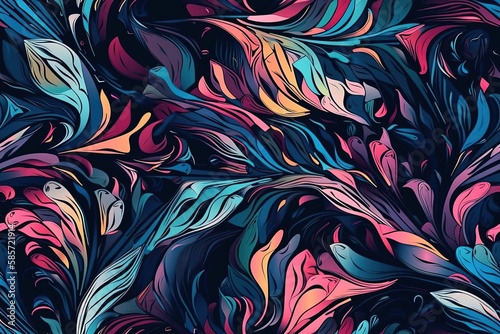 vibrant and colorful pattern with a mix of various hues and shapes. Generative AI