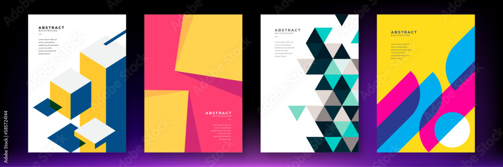 Vector poster background design template with abstract geometric