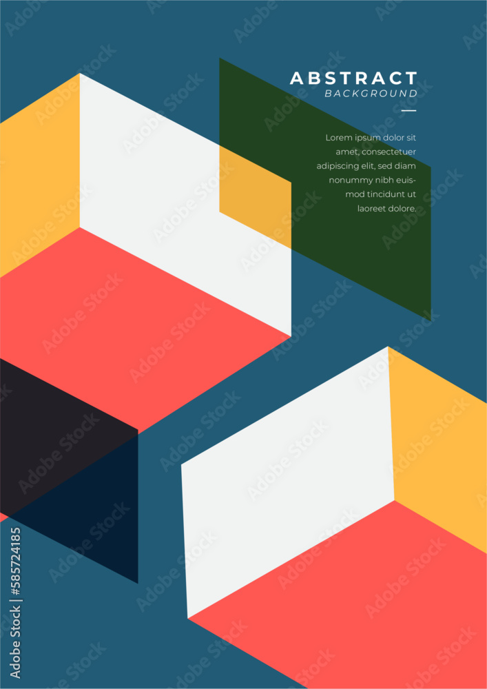 Fototapeta premium Vector colorful geometric background poster template