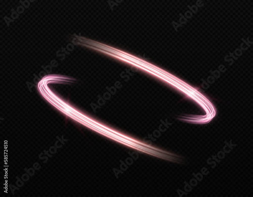 Luminous waves with glowing particles. Luxury space stardust. Magic shiny trails. Abstract sparkling banner.