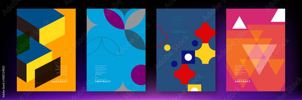 Background poster template with geometric shapes vector