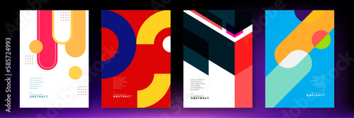Vector poster background design template with abstract geometric