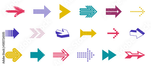 Arrows vector big set of different shapes styles and concepts, cursors for icons or logo creation, graphic design elements for web or print.