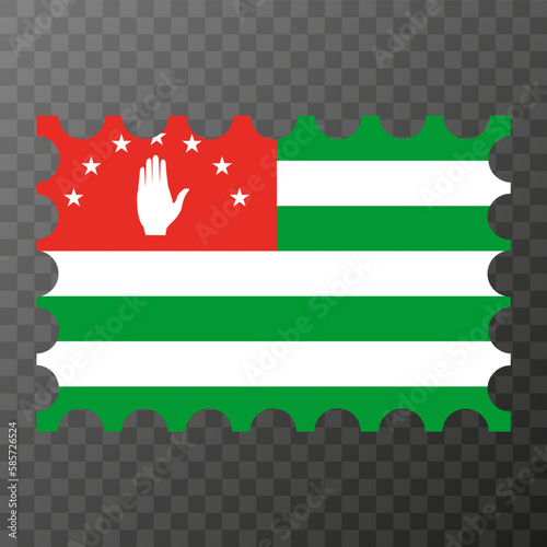 Postage stamp with Abkhazia flag. Vector illustration.
