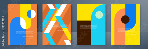 retro cover, geometric cover design, bauhaus cover design, vector