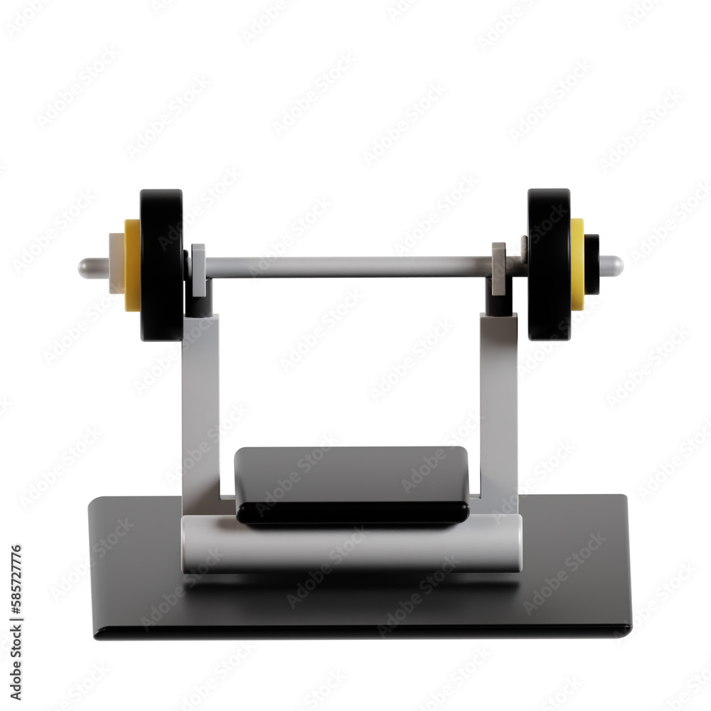 bench press 3d icon, gym equipment on isolated white background bench press 3d icon, gym equipment on isolated white background