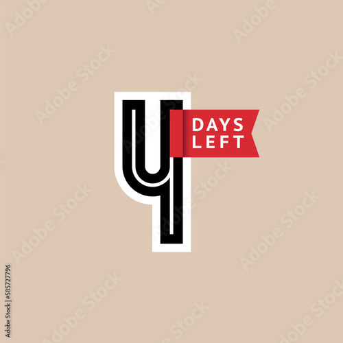 Number 4, countdown left days, the counter of days the start of the event, four day go sale price offer promo deal timer