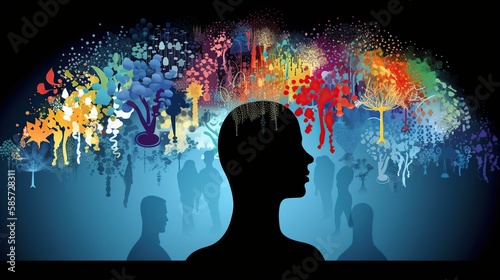 Wallpaper Mural Creative thinking and Creative brain. Generative AI illustration. Torontodigital.ca