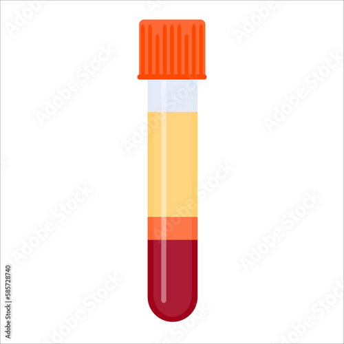 PRP blood test tubes after separation of platelets in the centrifuge. Platelet-rich plasma regenerative medicine concept. PRP vector infographics.