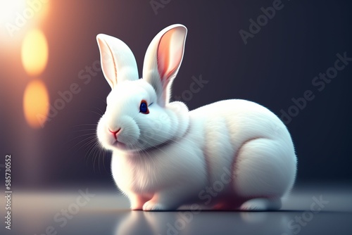 white rabbit on the background