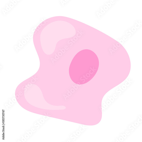 Human stem cell icon. Nucleus and membrane tissue under microscope. Medical design illustration.