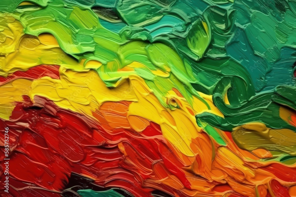Colorful Abstract Painting Close Up. Generative AI