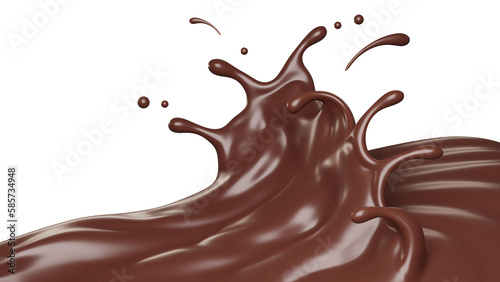 Chocolate splasht png file , 3D Rendering, 3D illustration