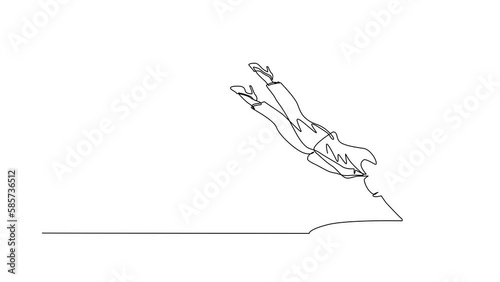 Wallpaper Mural Animated self drawing of continuous line draw businesswoman jump into hole. Concept of failure to take advantage of opportunities. Depressed and business failure. Full length single line animation Torontodigital.ca