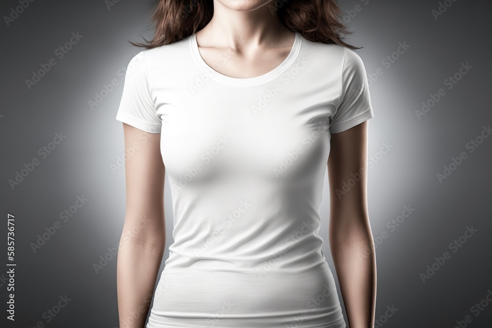 woman t shirt mockup background Generative AI woman t shirt mockup background Generative AI