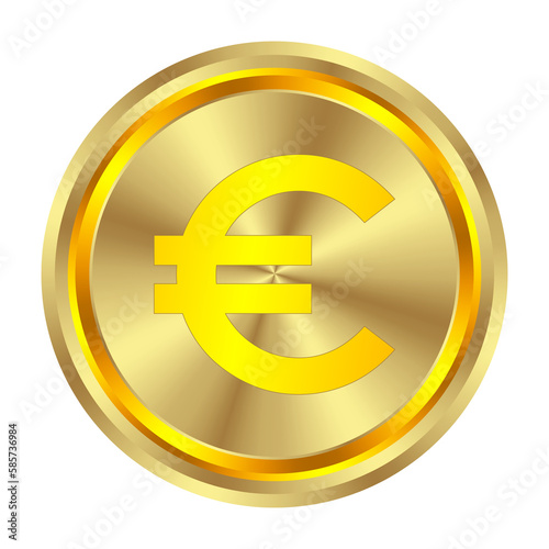gold coin euro currency, realistic and luxury gold coin treasure concept. 3d vector illustration