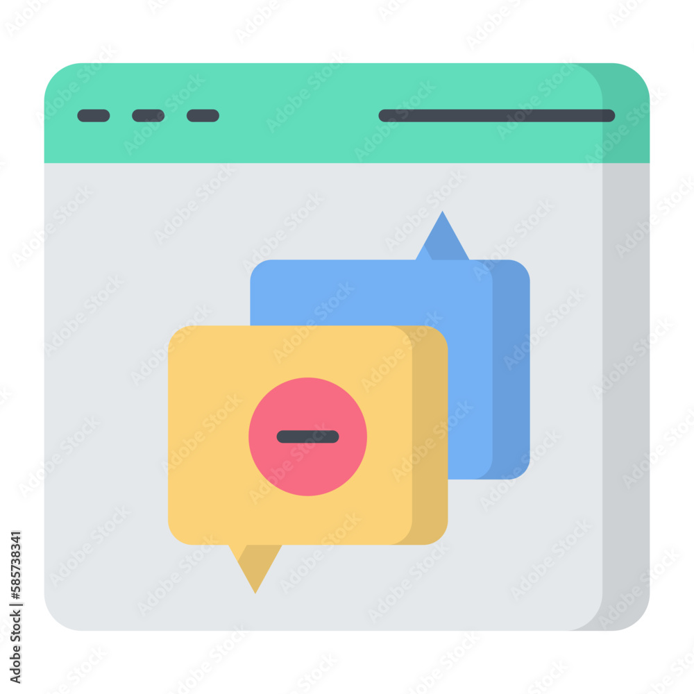 Fototapeta premium Remove Chat Flat Icon