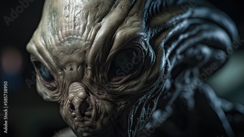 Close-Up of predator alien Generative AI