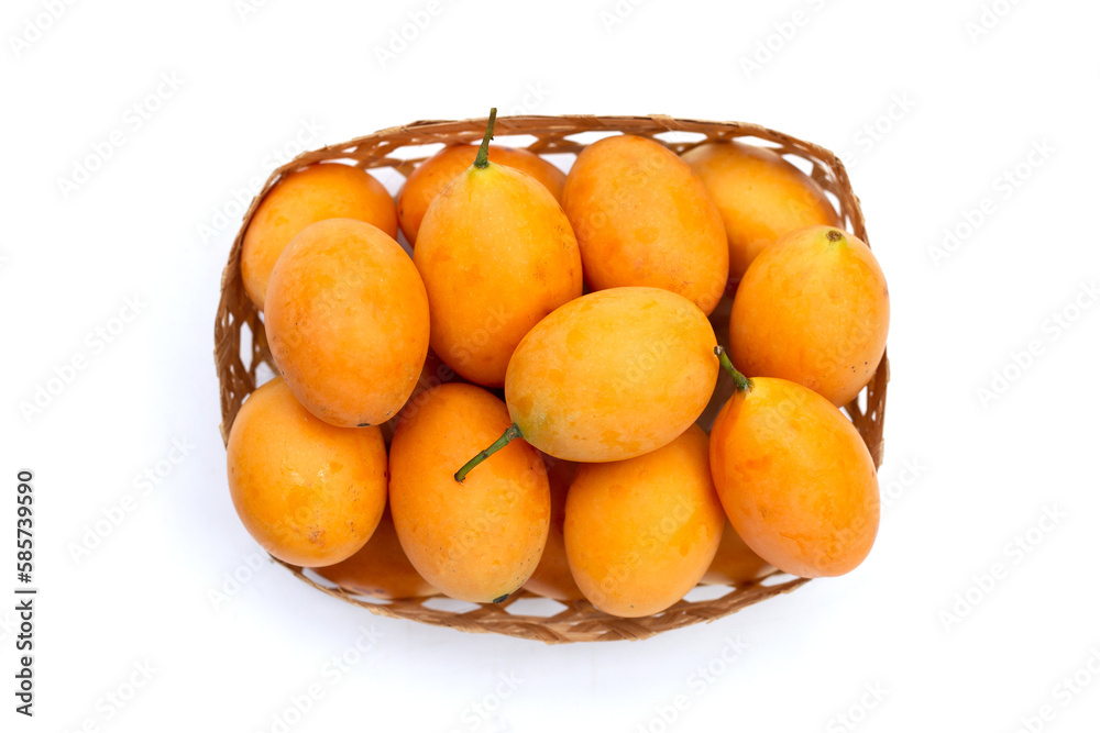 Marian plum fruit isolated on white background Marian plum fruit isolated on white background