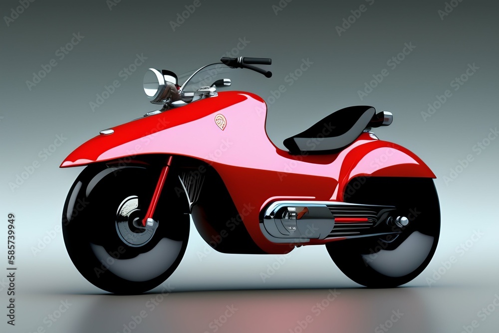 red motorcycle isolated on white