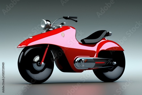 red motorcycle isolated on white