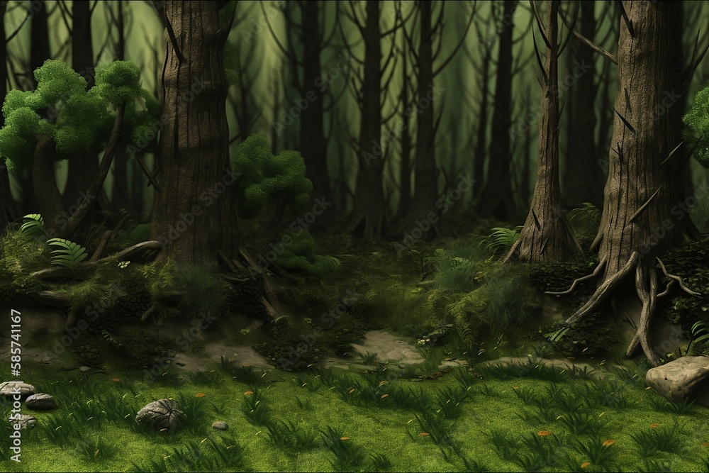 Fototapeta premium Forest Floor - Low-Angle Shot of a Majestic Woodland