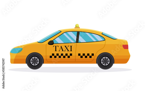 yellow Taxi car. service transport