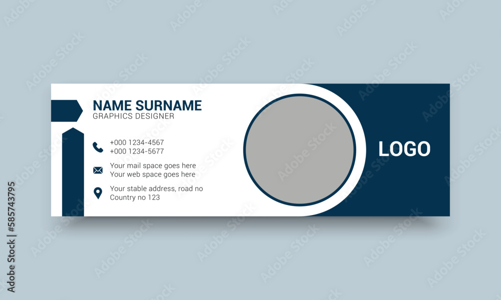 Email signature personal and social web banner template