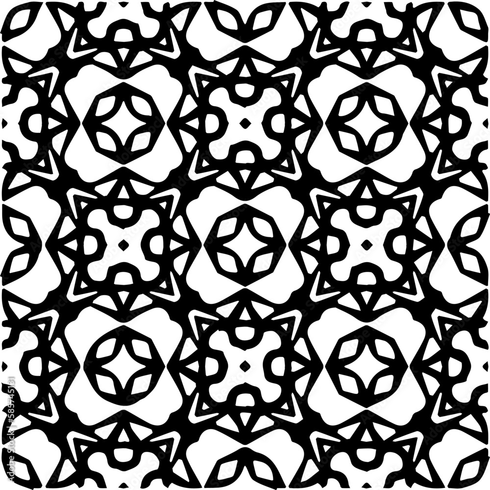 Background with abstract shapes. Black and white texture. Seamless monochrome repeating pattern for web page, textures, card, poster, fabric, textile. Background with abstract shapes. Black and white texture. Seamless monochrome repeating pattern for web page, textures, card, poster, fabric, textile.
