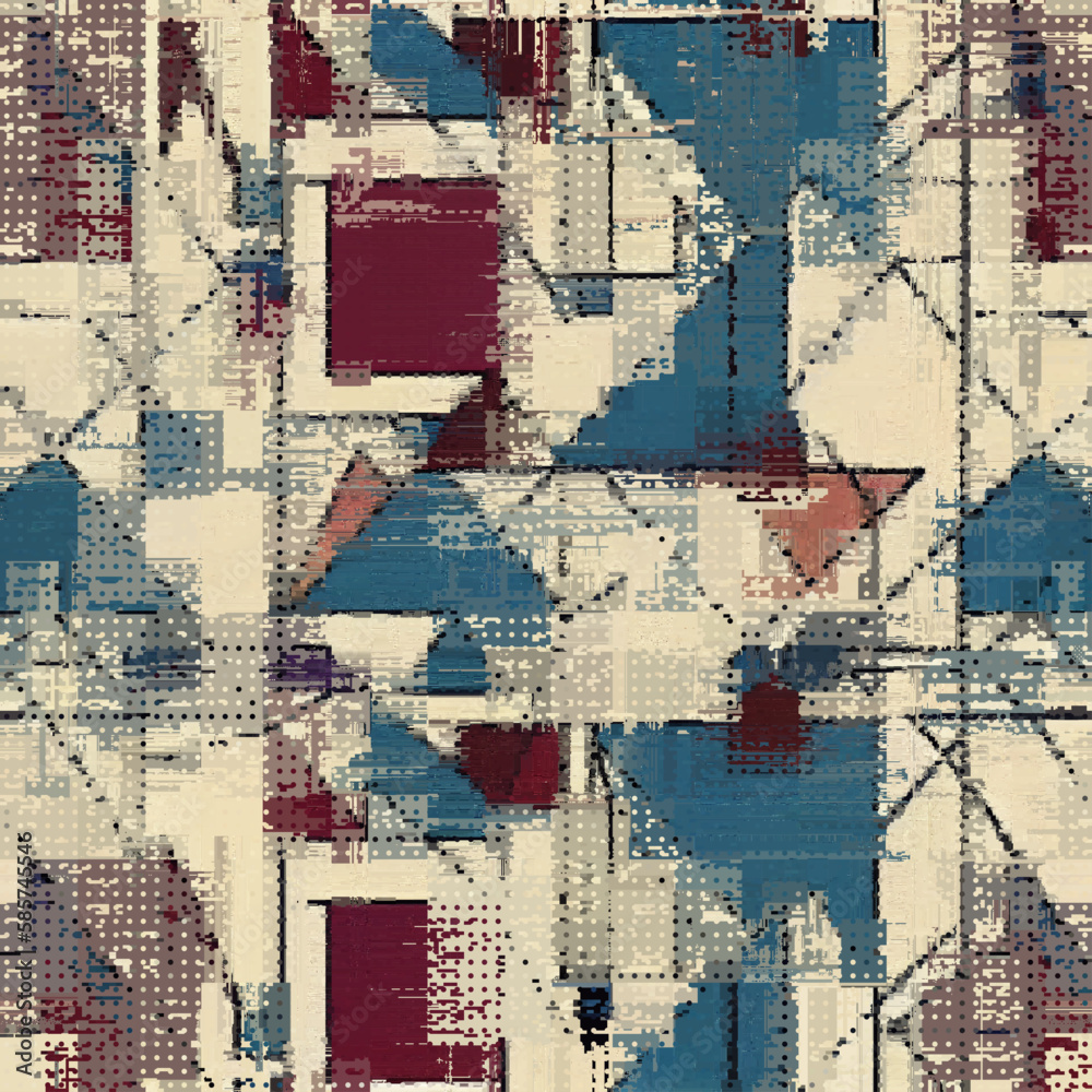 Naklejka premium Vector image with imitation of grunge datamoshing texture.