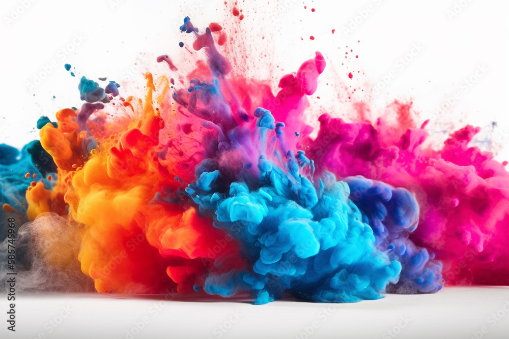 Fototapeta premium Colorful Dust Splash Rainbow Blast: A Burst of Creativity and Color. Ai generated