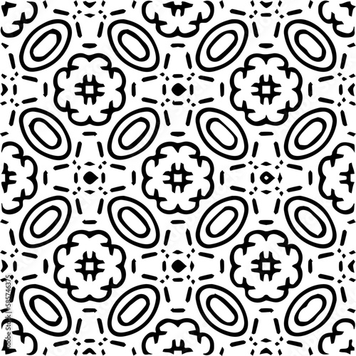 Background with abstract shapes. Black and white texture. Seamless monochrome repeating pattern for web page  textures  card  poster  fabric  textile.